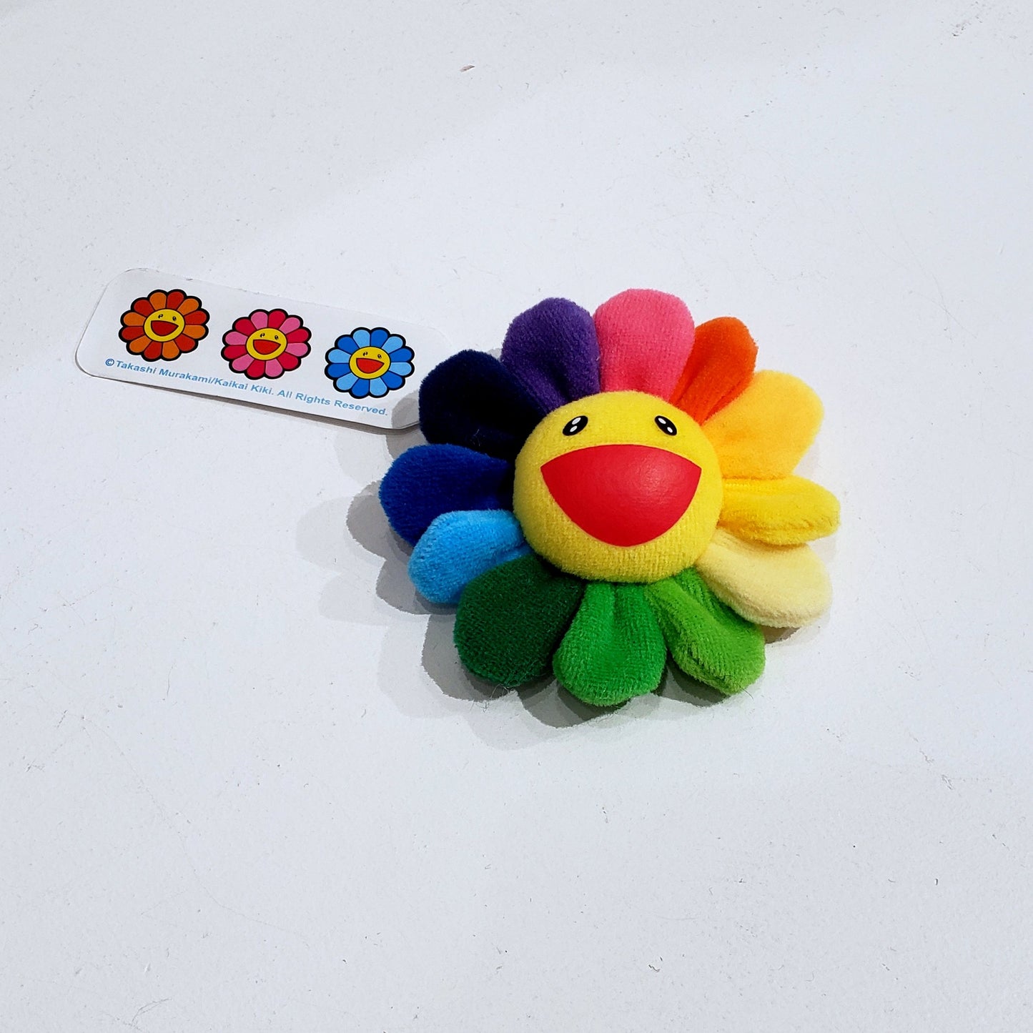 Takashi Murakami Plush Rainbow Flower Pin and Key Chain (Rainbow)