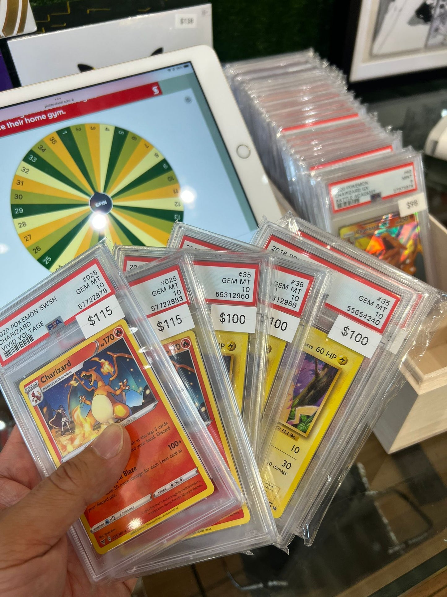 Pokémon “PSA” graded card lucky pull game